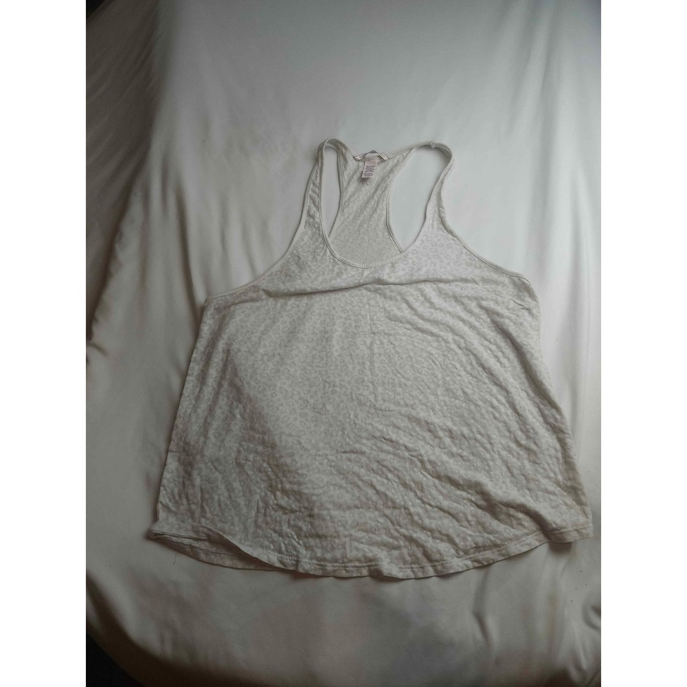 Victoria's Secret Racerback Tank Top Gray White Leopard Print M/L Loungewear